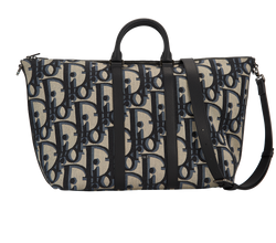 Maxi Oblique Weekender, Canvas, Beige/Blue, 16BO0283, BD/B/S, 2*